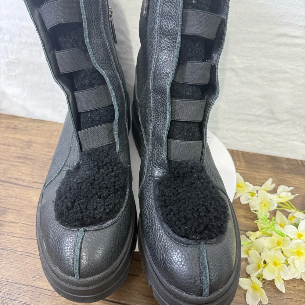 Aquatalia Black Leather Sole Boots